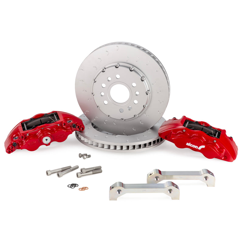Alcon 2021+ RAM TRX 376x42mm Rotors 6-Piston Red Calipers Front Brake Upgrade Kit Alcon 2021+ RAM TRX 376x42mm Rotors 6-Piston Red Calipers Front Brake Upgrade Kit