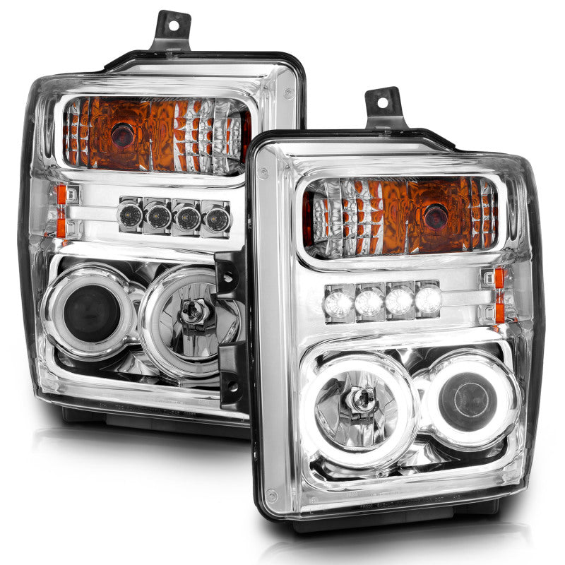 ANZO 2008-2010 Ford F-250 Projector Headlights w/ Halo Chrome (CCFL) ANZO 2008-2010 Ford F-250 Projector Headlights w/ Halo Chrome (CCFL)