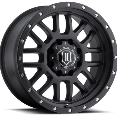 ICON Alpha 20x9 8x6.5 19mm Offset 5.75in BS 125.2mm Bore Satin Black Wheel