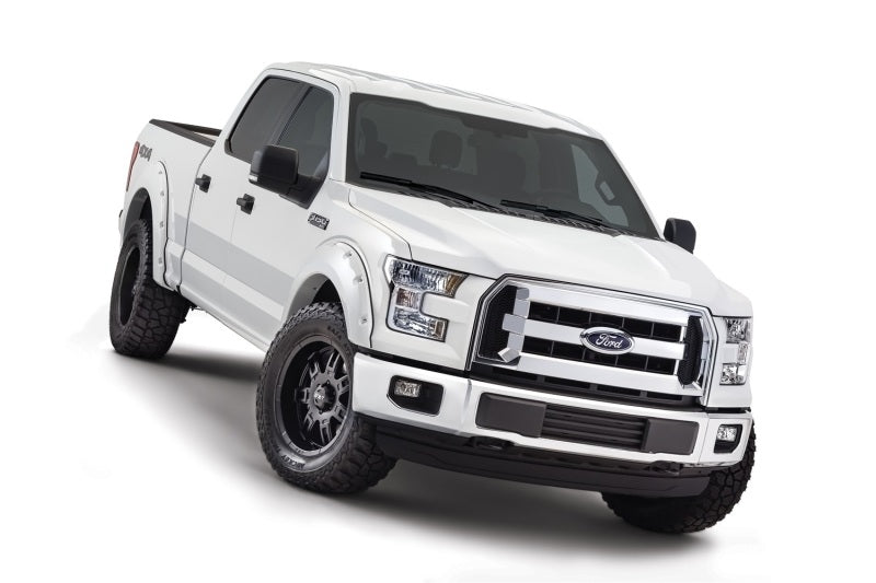 Bushwacker 16-17 Ford F-150 Styleside Pocket Style Flares 4pc 78.9/67.1/97.6in Bed - Oxford White Bushwacker 16-17 Ford F-150 Styleside Pocket Style Flares 4pc 78.9/67.1/97.6in Bed - Oxford White