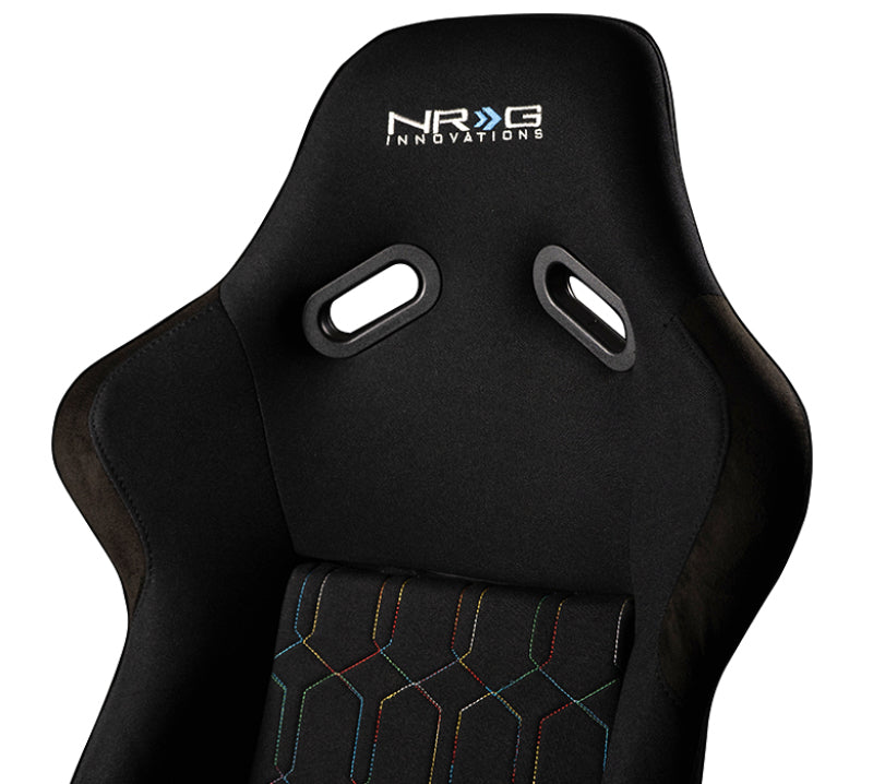 NRG FRP Bucket Seat (Black w/ Multi Color Geometric Pattern) - Large NRG FRP Bucket Seat (Black w/ Multi Color Geometric Pattern) - Large