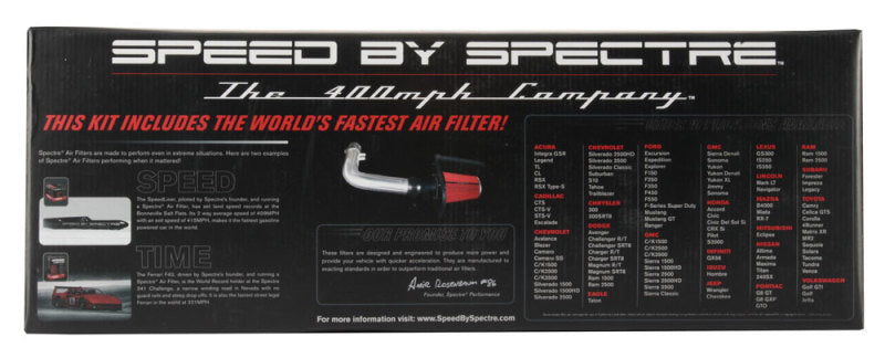 Spectre 97-03 Ford Expedition V8-4.6/5.4L F/I Air Intake Kit - Polished w/Red Filter Spectre 97-03 Ford Expedition V8-4.6/5.4L F/I Air Intake Kit - Polished w/Red Filter