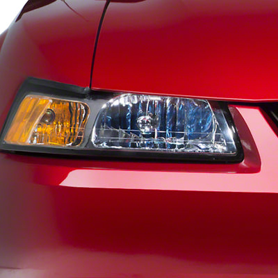 Raxiom 99-04 Ford Mustang Axial Series OE Style Headlights- Chrome Housing (Clear Lens)