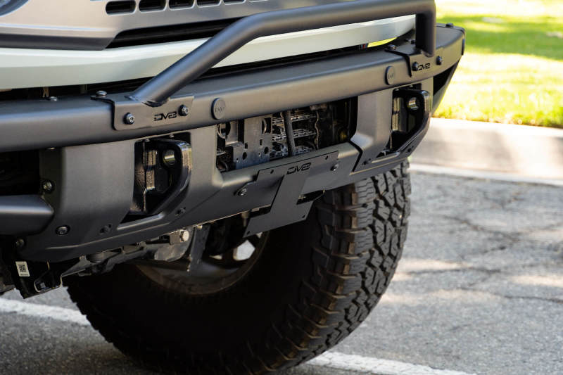 DV8 Offroad 21-22 Ford Bronco Factory Front Bumper Licence Relocation Bracket - Front DV8 Offroad 21-22 Ford Bronco Factory Front Bumper Licence Relocation Bracket - Front