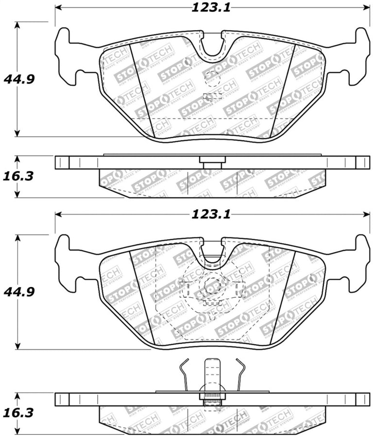 StopTech Street Touring 87-99 BMW M3 / 89-93 M5 Rear Street Touring Brake Pads StopTech Street Touring 87-99 BMW M3 / 89-93 M5 Rear Street Touring Brake Pads
