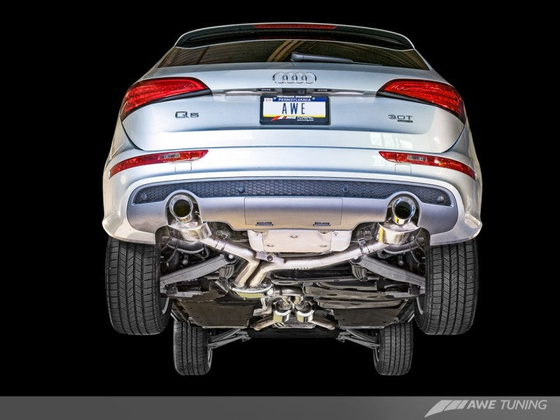 AWE Tuning Audi 8R Q5 3.0T Touring Edition Exhaust Dual Outlet Chrome Silver Tips AWE Tuning Audi 8R Q5 3.0T Touring Edition Exhaust Dual Outlet Chrome Silver Tips