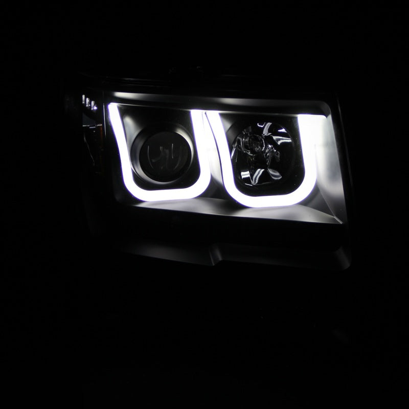 ANZO 2009-2014 Ford F-150 Projector Headlights w/ U-Bar Black ANZO 2009-2014 Ford F-150 Projector Headlights w/ U-Bar Black
