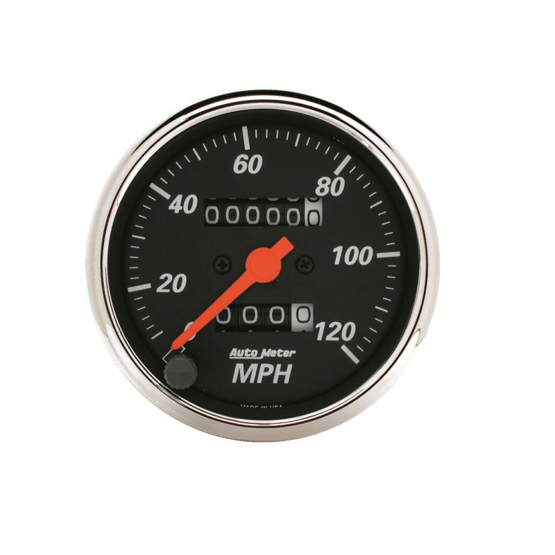 AutoMeter Gauge Speedometer 3-1/8in. 120MPH Mechanical Designer Black AutoMeter Gauge Speedometer 3-1/8in. 120MPH Mechanical Designer Black