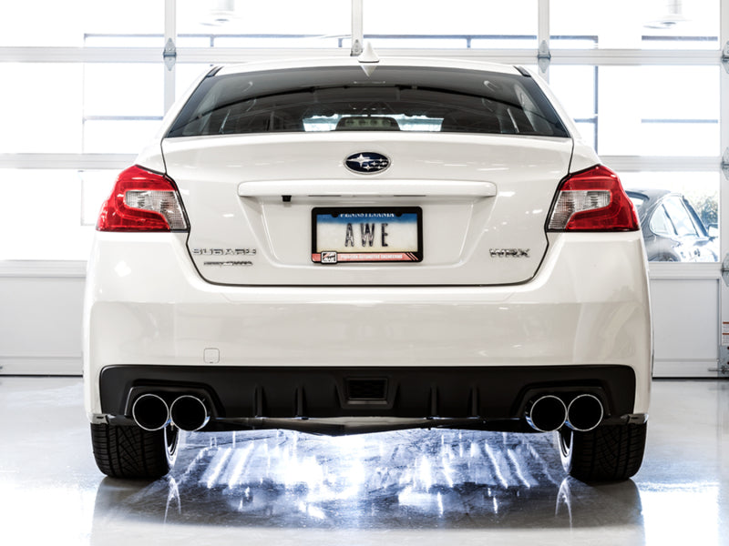 AWE Tuning Subaru WRX/STI VA/GV Sedan Track Edition Exhaust - Chrome Silver Tips (102mm) AWE Tuning Subaru WRX/STI VA/GV Sedan Track Edition Exhaust - Chrome Silver Tips (102mm)