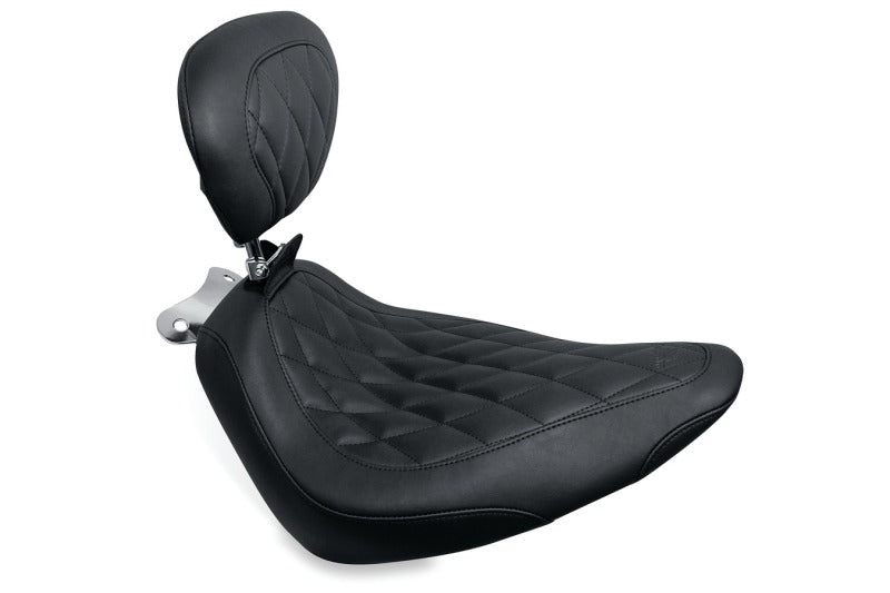 Mustang 00-15 Harley Softail Standard Rear Tire Wide Tripper Solo Seat w/Driver Backrest - Black Mustang 00-15 Harley Softail Standard Rear Tire Wide Tripper Solo Seat w/Driver Backrest - Black