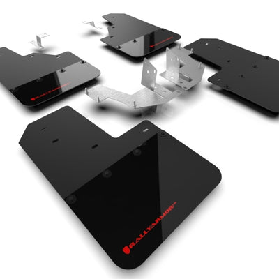 Rally Armor 21-24 Ford Bronco (Plstc Bmpr - NO Rptr/Sprt - NO RR/RB) Blk Mud Flap w/Red Logo
