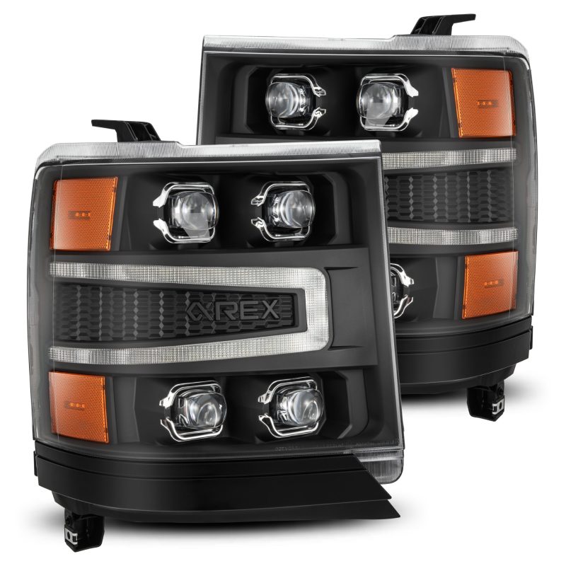 AlphaRex 16-18 Chevy 1500HD NOVA-Series LED Proj Headlights BK w/Actv Lgt/SeqSig & DRL (Req 810023) AlphaRex 16-18 Chevy 1500HD NOVA-Series LED Proj Headlights BK w/Actv Lgt/SeqSig & DRL (Req 810023)