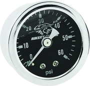 Bikers Choice Black Face Liquid Filled Oil Pressure Gauge 0-60 Psi 1/8 NPT
