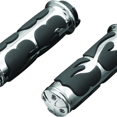 Kuryakyn ISO  Flame Grips  Dual Cable Chrome