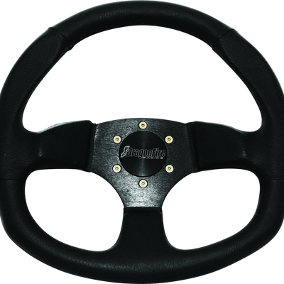 DragonFire Racing Steering Wheels - D-Shaped- Vinyl- Black- 0in offset