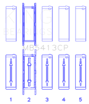 King Engine Bearings Opel LNF/LSJ/L42/61/Z22SE Crankshaft Main Bearing Set (Set of 5)