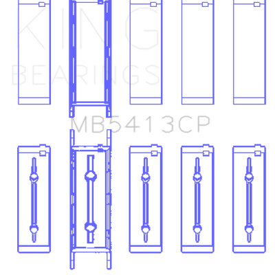 King Engine Bearings Opel LNF/LSJ/L42/61/Z22SE Crankshaft Main Bearing Set (Set of 5)
