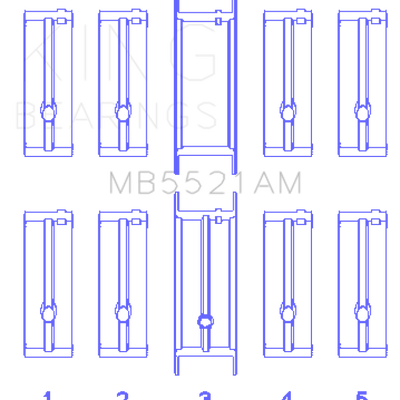 King Engine Bearings Chrysler 2.2 (Size +0.25mm) Main Bearing Set