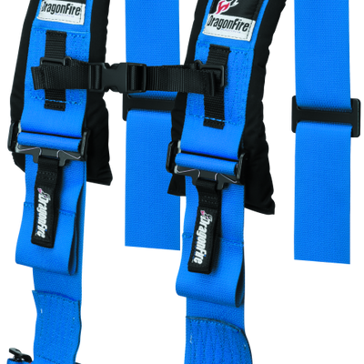 DragonFire Racing Harness- H-Style- 4-Point- 3in Buckle- Blue