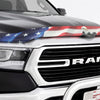 Stampede 19-23 Ram 1500 (Excl. Rebel/TRX) Vigilante Premium Hood Protector - Flag