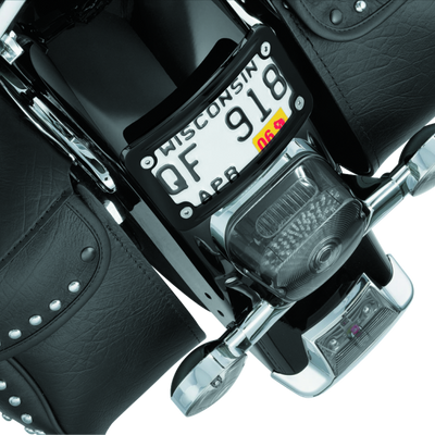 Kuryakyn Curved Laydown License Plate Frame Gloss Black