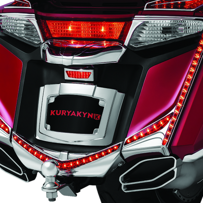 Kuryakyn L.E.D. Vertical Rear Light Strips 12-17 GL1800 Chrome Red Lens
