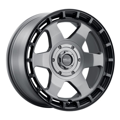 Weld Off-Road Ridge 17x9 - 5x114.3 / 5x127 BP - ET-12 - 78.1mm CB Satin Gunmetal Wheel (Black Ring)