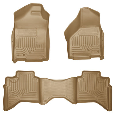 Husky Liners 03-08 Dodge Ram 1500/2500/3500 Quad Cab WeatherBeater Combo Tan Floor Liners
