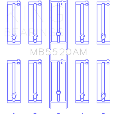 King Engine Bearings Opel C20Xe/X18Xe/X22Xe (Size +0.50mm) Main Bearing Set