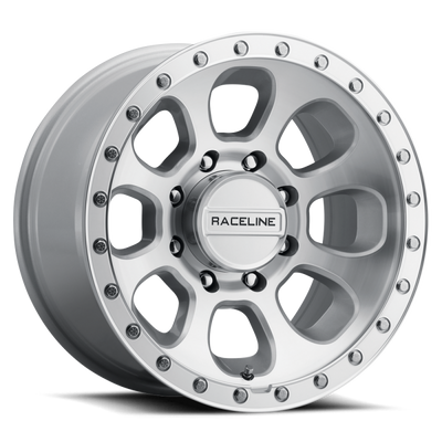 Raceline 961MC Bolt 17x9in / 6x135 BP / -12mm Offset / 87.1mm Bore - Machined Cc