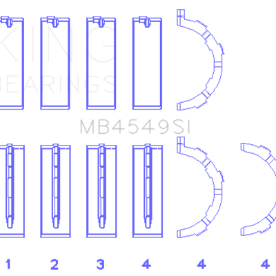 King Engine Bearings Ford Ecoboost 3.5L V6 (Size +0.75mm) Main Bearing Set