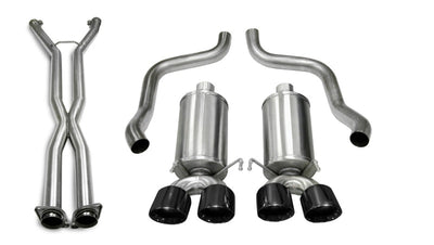Corsa 06-08 Chevrolet Corvette C6 (A/T) 2.5in Xtreme Cat-Back Exhaust - 3.5in Black Twin Tips