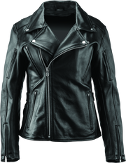 River Road Ironclad Classic Leather Jacket Black Womens - Large