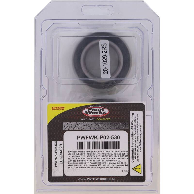 Pivot Works 06-11 Polaris Hawkeye 2x4 Front Wheel Bearing Kit