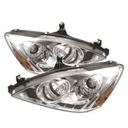 Spyder Honda Accord 03-07 Projector Headlights LED Halo Amber Reflector LED Chrm PRO-YD-HA03-AM-C