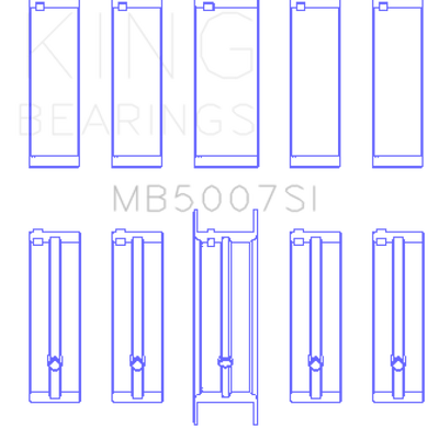 King Engine Bearings G.M.C. Saturn (Size +0.75mm) Main Bearing Set