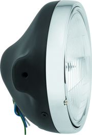 BikeMaster 7in Slim Headlight Side Mount - Black