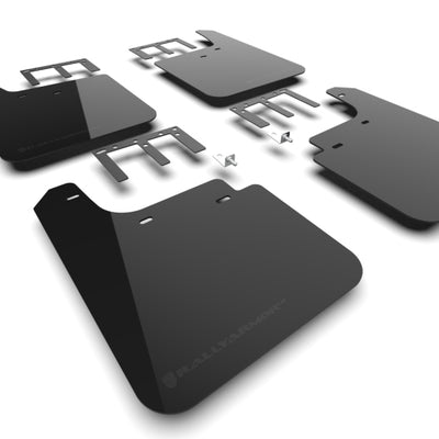 Rally Armor 19-26 Gen 4 Chevy Silverado 1500 Black UR Mud Flap Metallic Black Logo