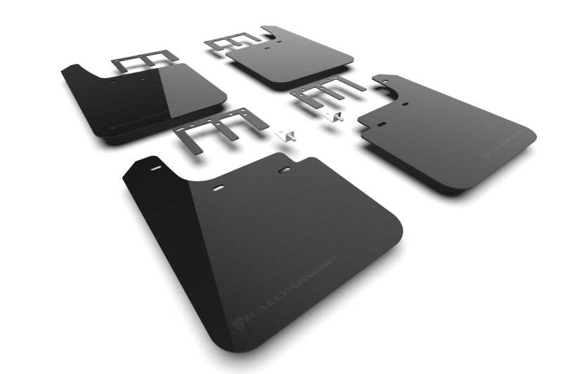 Rally Armor 19-26 Gen 4 Chevy Silverado 1500 Black UR Mud Flap Metallic Black Logo