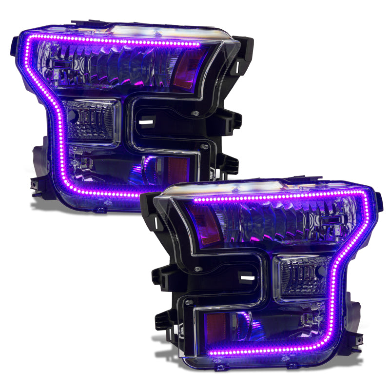 Oracle 15-17 Ford F-150 Dynamic RGB+A Pre-Assembled Headlights Halogen - Blk Edition -