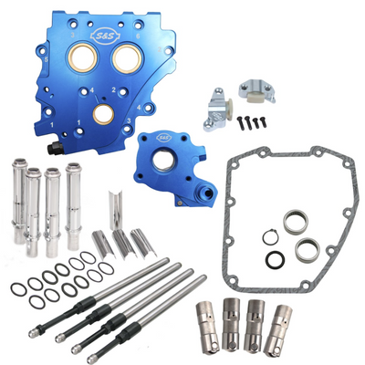 S&S Cycle 2006 Dyna Chain Drive Cam Chest Kit w/o Cam - Chrome Pushrod Tubes & Chain Tensioner