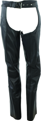 River Road Plains Leather Chaps Black Womens - Medium