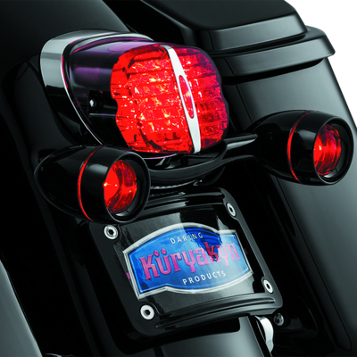 Kuryakyn Deep Dish Bezels Red Lens Gloss Black