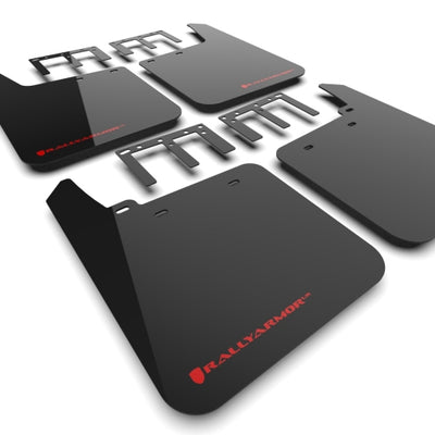 Rally Armor 19-25 GMC Sierra 1500 AT4 Black UR Mud Flap w/ Red Logo