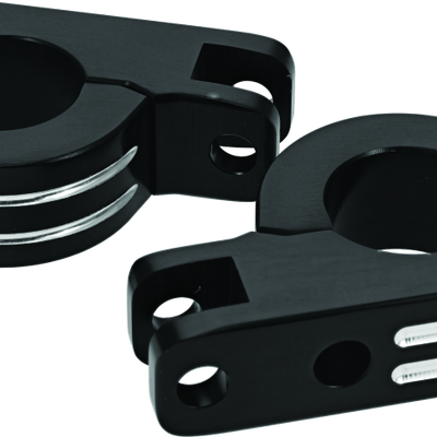 Bikers Choice Black Billet Highway Peg Mounts for 1.25 Inch Engine Guard Universal Custom Pr