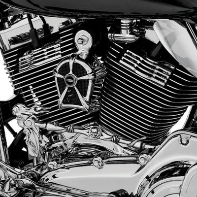 Kuryakyn Mach 2 Horn Cover Chrome With Black Mesh