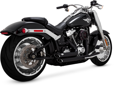 Vance & Hines 18-22 Harley Softail Wide Tire Shortshots Staggered Exhaust System - Black