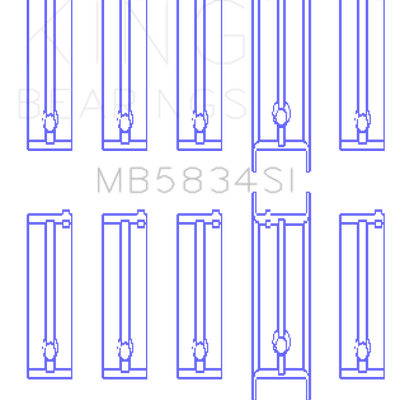 King Engine Bearings Chevrolet 121Ci/Ln2 134Ci Housing Bore +.002 (Size +0.75mm) Main Bearing Set
