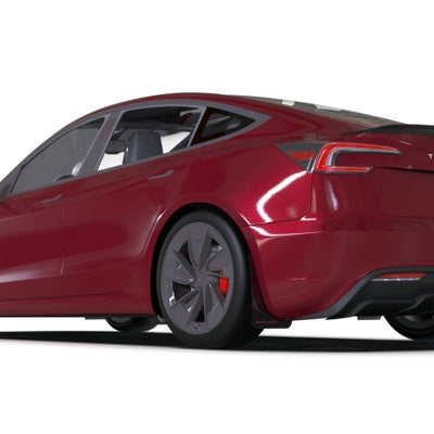 Rally Armor 24-25 Tesla Model 3 Highland Black UR Mud Flap Red Logo