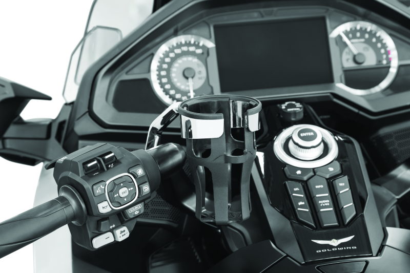 Kuryakyn Reflex Drink Holder Honda Goldwing DCT Handlebar Left Side Mount Chrome